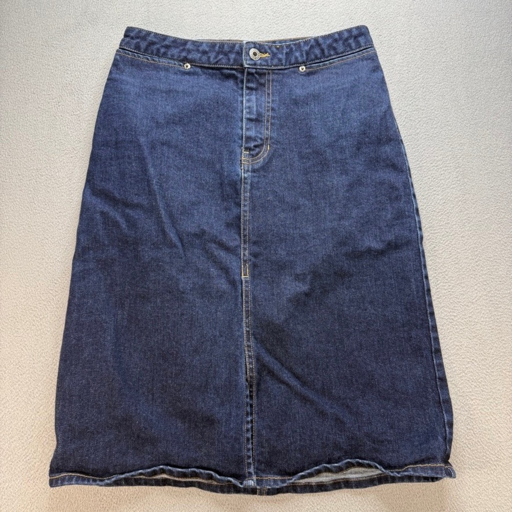 GAP Denim Skirt Stretch A-Line‎ Regular Size 6 Dark Indigo Blue Knee Length